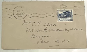 South Africa envelope posted 1935 To Bacyrus Ohio - Picture 1 of 4