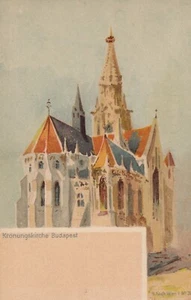 Budapest Coronation Church AK 1903 Litho Artist Chef Hungary Magyar 2304127 - Picture 1 of 2