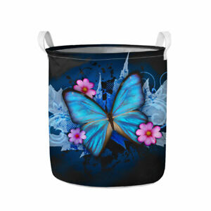 Butterfly Laundry Cloth Hamper Baskets for Women Washing Storage Clothes Bin Bag