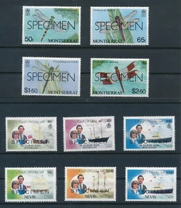 SPECIMEN SETS (10): ROYAL WEDDING (9) & MONTSERRAT "DRAGONFLIES"; ALL MNH - Picture 1 of 3