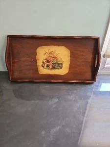 VTG MCM  Mushroom Serving Tray Wood Mushroom 11x22 - Picture 1 of 8