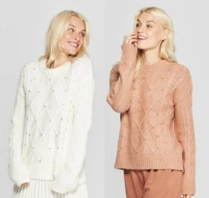 Women's Embellished Pullover Sweater - A New Day - Various Colors/Sizes - S258 - Picture 1 of 6