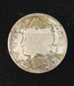 Moneda de plata de un peso República Dominicana de 1897 - Imagen 1 de 2