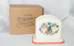 New . Avon Sweet Country Harvest . Napkin Holder w/ Floral & Mixed Fruit Design - Picture 1 of 9