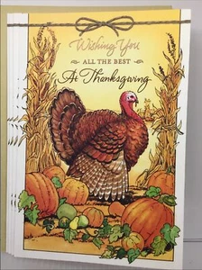 4 Hallmark Expressions Happy THANKSGIVING Card Anyone 8” x 5.5” Turkey Friend - Picture 1 of 2
