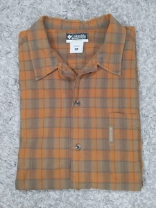 Columbia Men's Orange Plaid Button Up Shirt Size XL Outdoors Fishing - Picture 1 of 8