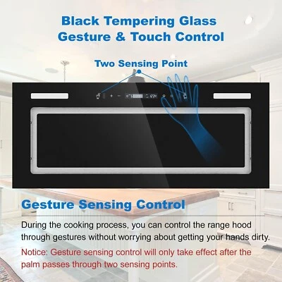 JOEAONZ 30in 900CFM Built-In Range Hood Kitchen Stove Insert Vent Touch Control w/LEDs