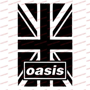 T-SHIRT OASIS FLAG BANDIERA EFFETTO CONSUMATO UOMO DONNA BAMB - 100% COTONE - Foto 1 di 15