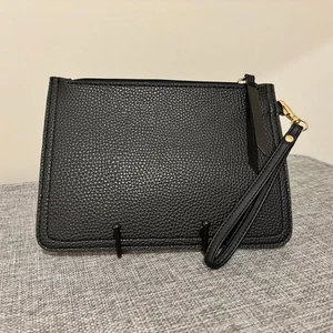 Tony Bianco Black Leather Clutch Pouch Handbag Evening Bag Purse - Bild 1 von 4