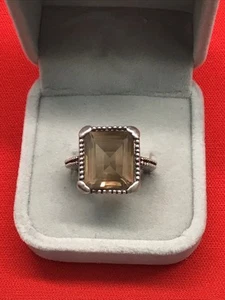 STUNNING SMOKY TOPAZ STERLING SILVER RING ~ SIZE 5 - Picture 1 of 9