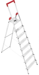 Hailo L50 EasyClix Aluminium Stehleiter 8 Stufen Sicherheitsbügel & Eimerhaken - Picture 1 of 1