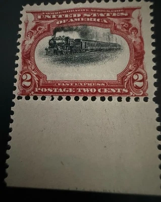 US #295; 2¢ Mint NH Train Shifted Way Up into Design - Image 1 of 4