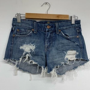 7 For All Mankind A Pocket Cut Off Short Denim Shorts 25 Distressed Festival - Bild 1 von 13