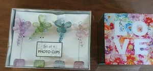 Scatola portafoto Trinket " Love", specchiata e 4 fiori acrilici - Foto 1 di 10