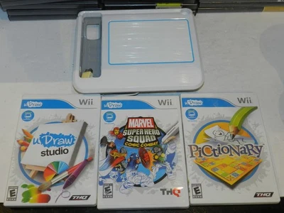 Nintendo Wii uDraw White Game Tablet Drawing Accessory with 3 Games Tested - Image 1 of 3