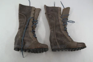 Botas Sorel Mujer 7.5 Marrón Gris Cate The Great Cuero Cuña Oculta Impermeables - Imagen 1 de 5