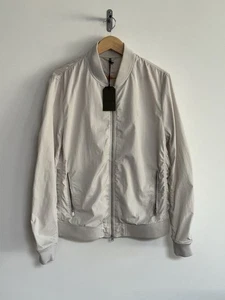 Allsaints “Bassett” Light Weight Shell Bomber Jacket Off white L **NEW** READ** - Picture 1 of 14