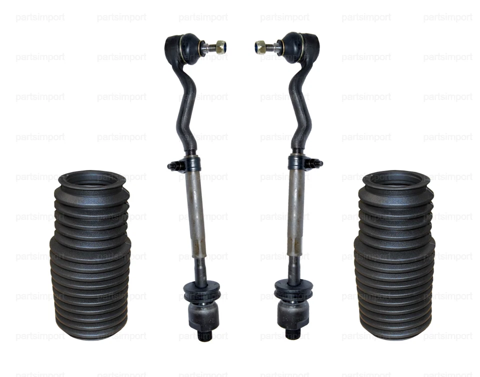Set of 2 Tie Rod Assembly L+R w/ 2xSteering Rack Boots L+R for BMW 318i 325e - Image 1 of 1