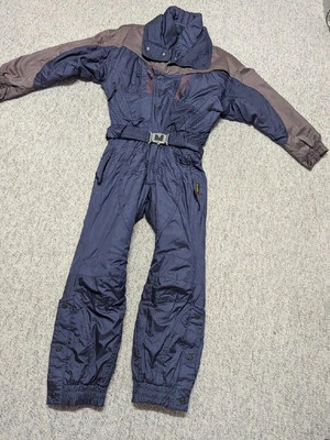 vintage 1980s 90s ski suit COULOIR colorblock 40 purple mauve 1PC snowboard - Image 1 of 4