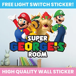 CALCOMANÍA DE PARED SUPER MARIO BOWSER AGUJERO EN PARED DECORACIÓN DORMITORIO NIÑOS - Imagen 1 de 4