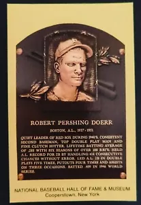 Bobby Doerr Gold Baseball Hall of Fame Plaque Postcard - Picture 1 of 2