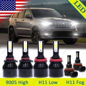 For Jeep Grand Cherokee 2014-2018 Combo 6x 6000K LED Headlight + Fog Light Bulbs - Picture 1 of 12
