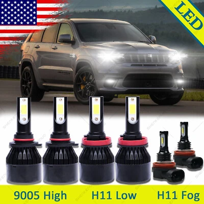 For Jeep Grand Cherokee 2014-2018 Combo 6x 6000K LED Headlight + Fog Light Bulbs - Image 1 of 4