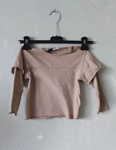DKNY Mädchen Shirt Oberteil Pullover beige cool used look langarm 92 / 2 Jahre - Bild 1 von 2
