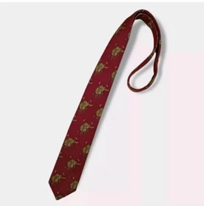 POLO RALPH LAUREN Burgundy Saddle Polo Stick Silk LUXURY Tie HANDMADE USA - Picture 1 of 4