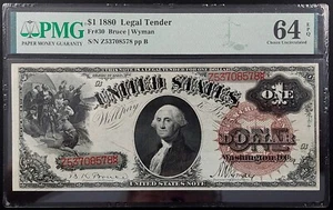 1880 $1 Legal Tender Note graded Choice Uncirculated 64 EPQ by PMG! Fr #30 - Picture 1 of 4