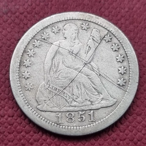 1851 O Seated Liberty Dime 10c Better Grade VF - XF Details #51226 Cover
