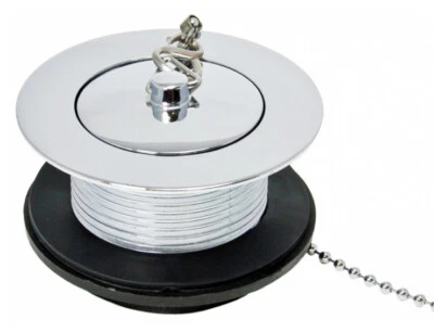 Embrass Peerless 1.1/2” Solid Chrome Bath Waste With Brass Plug Chain & Hook