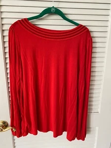 Ava & viv Womens Plus Size Orange Red LS Stretch Tunic Top, Size X - Picture 1 of 3