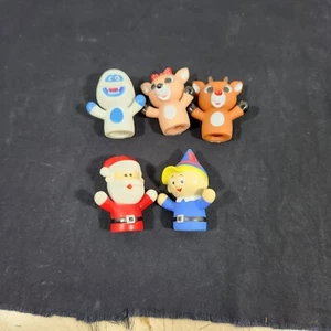 Set of 5 Rudolph and The Island of Misfit 2.75" Rubber Finger Puppets Elf  - Picture 1 of 13