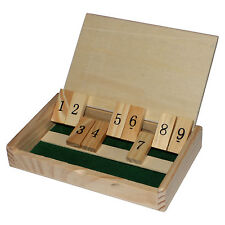 SHUT THE BOX Würfelspiel Holz Spiel Reisespiel Klappenspiel NEU Zahlen Klappen