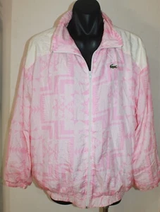 Lacoste Chemise Pink Tennis Jacket Zip Tracksuit Size 16/95cm Vintage Retro - Picture 1 of 4