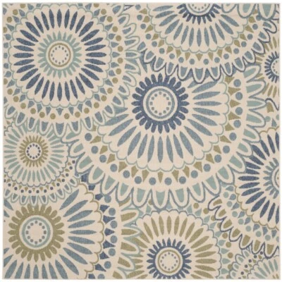 SAFAVIEH Outdoor VER091-0614 Veranda  Cream / Green Rug - Image 1 of 4