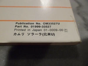 2001 Toyota Camry Solara Owners Manual 01 - Bild 1 von 4