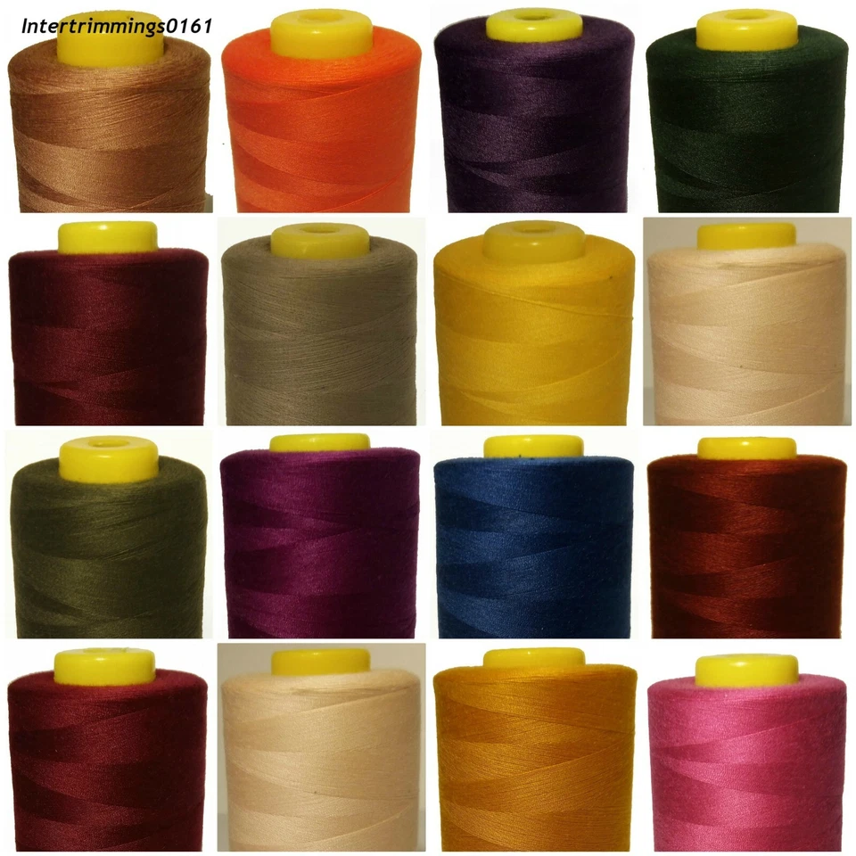 120s Couture Fil 100% Polyester Filé 5000 Yrds X4 Cônes, Divers Cols, Art VG1 - Photo 1/1