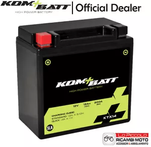 YTX14-BS KOMBATT BATTERY SEALED GEL SUZUKI AN 650 BURGMAN 2008 2009 2010 - Picture 1 of 3