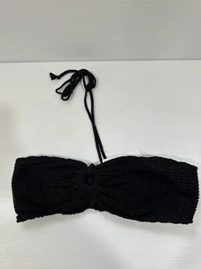 ASOS- Women's Black Crochet Halter Lace Bikini Top-US12 - Picture 1 of 5