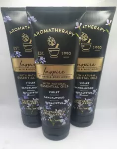 BATH & BODY WORKS AROMATHERAPY VIOLET SANDALWOOD EUCALYPTUS CREAM 8 OZ (3 PCS) - Picture 1 of 1