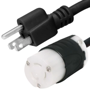 5-15P to L5-15R Adapter Power Cord, 1 ft, 15A/125V - Iron Box # IBX-5501-01 - Picture 1 of 1