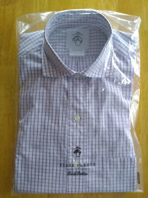  NWOT Brooks Brothers Black Fleece White w Purple Check Spread BB1 MSRP $225 - Image 1 of 4