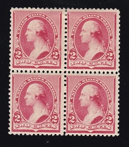 US 220 2c Washington Unused Block of 4 F-VF OG H-NH (BB5) - Picture 1 of 2