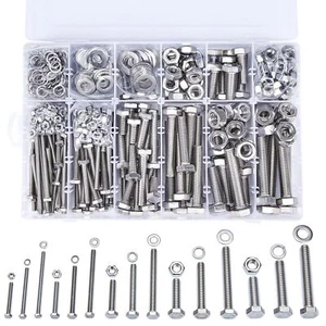 608 Pcs Hex Screw and Nut Set - Silver 304 Stainless Steel Bolts and Nuts M5/... - Picture 1 of 5