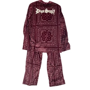 Dogg Supply by Snoop Dogg Men's Red Bandana Print Pajama Set Size Medium Cozy - Picture 1 of 15