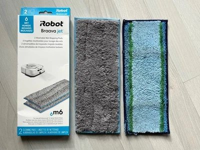 (2) IROBOT BRAAVA M6 REUSABLE MOPPING PADS - ONE NEW, ONE USED - Image 1 of 3