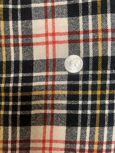 vIntage Pendleton Red Black Gold Tartan Plaid Wool Fabric NOS - Picture 1 of 2