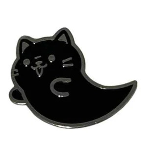 Black Ghost Cat Revers Weste Hut Pin A26 - Bild 1 von 3